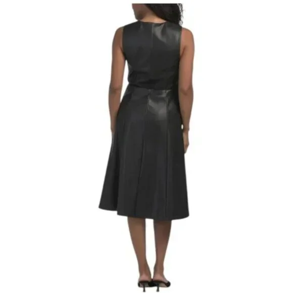 8 Steve Madden Bridgette Vegan Leather A-line Dress - Picture 6 of 10